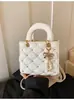 Nova Bolsa Lady Dior Primavera 2026 Bolsa de Mão Casual Feminina, Textura Única, Bolsa de Ombro e Transversal Moderna e Versátil