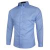 Cross-border em estoque Camisa de comércio exterior de cor sólida Camisa masculina casual de negócios Camisa fina de manga comprida Camisa masculina da moda Top