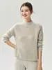 75 Cachemira + 25 Seda Tejido de Punto para Mujer Textura Suave Elegante Versátil Suéter Top de Punto Waffle