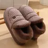 Zapatos de Algodón Cálidos Impermeables con Suela Gruesa de Felpa para Parejas de Invierno para el Hogar, Zapatillas de Algodón para Mujer y Hombre con Talón Cubierto
