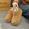 Sapatos Birkenstock para Mulheres, Sola Grossa, Botas de Neve Quentes, Novos Sapatos de Inverno 2026 Slip-On para Mulheres, Sapatos de Algodão de Cano Baixo para Mulheres