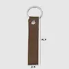 Llavero rectangular de piel sintética con láser, llavero en blanco de doble cara para cinturón, llavero redondo de piel, llavero para imprimir DIY