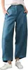 Pantalones de pierna ancha cropped ajustados de cintura alta, estilo casual suelto de nuevo estilo para verano, transfronterizos europeos y americanos, en color liso con botones