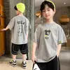 Liquidación Ropa Infantil 100% Algodón para Niños Verano Camiseta de Manga Corta con Dibujos Animados para Niños Mayores 58 Elegante Verano Estilo Coreano Absorbente de Sudor