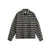 Camisa de Franela a Cuadros Cepillada Rumeng con Caída y Manga Larga para Hombre, Chaqueta Corta Casual Holgada de Otoño