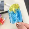 Presilha de Cabelo Criativa Estilo Férias Sorvete de Melancia Verão Desenho Animado Tubarão de Sorvete de Chocolate Acessório de Cabelo Meio Preso para Mulheres