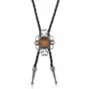Estilo Tribal Sudoeste Liga Banhada Gravata Bolo Pingente de Pedra Preciosa Retrô Corrente de Suéter Hip-Hop Masculino Colar da Moda