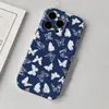 Funda protectora de una sola capa para iPhone 18 17pro, popular de alta gama, minimalista, azul y blanco, mariposa, Vim