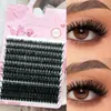 Venta Caliente Europea y Americana Set de 80p Pegamento Raza Mixta Asiática Estilo Denso Pestañas Postizas Maquillaje Ojo Ahumado Pestañas Postizas Transfronterizas Comercio Exterior
