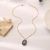 Collar Hecho a Mano DIY de Resina Ovalada Irregular con Sentido del Diseño de Nicho Nuevo Europeo y Americano Personalidad Moda