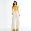 Young Orange# Diseño de Costuras Divididas Tridimensionales Jeans de Pierna Ancha para Mujer Holgados Adelgazantes Cubre Caderas Temperamento Combinable Pantalones Machete
