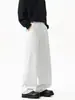 Pantalones de Traje Negros Versátiles, de Corte Limpio y Caída Suelta para Hombre, Pantalones Casuales Rectos Holgados de Moda para Primavera y Verano