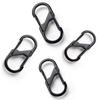 Mosquetão em S Preto Eletroforético de Alta Qualidade Liga de Zinco Abertura Dupla Fivela de Mola em Formato de Oito Edc Gancho Bidirecional para Mochila