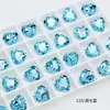 Rocallas Brillantes Dongzhou de 12 MM con Forma de Corazón y Base Puntiaguda, Accesorios para Anillos y Pendientes DIY, Rocallas Incrustadas, Artículo Popular de Exportación, Rocallas de Vidrio con Forma de Corazón