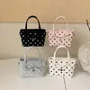 Bolso de mano con lazo y lunares estilo dulce y femenino para mujer, bolso de hombro y cruzado de lujo ligero para verano 2026 para salir y citas