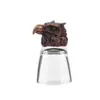 Copo Criativo de Novo Estilo para Bebidas Alcoólicas com Design de Cabeça de Animal, Copo Pequeno, 0,05kg Copos de 50ml, Garrafa de Whisky, Estojo de Couro