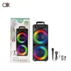O8K Nuevo Bt-8218 Altavoz Dual de 8 pulgadas Altavoz Bluetooth Portátil Colorido para Exteriores Karaoke Danza Cuadrada