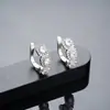 Aretes de Clip con Circonita, Nuevo Modelo 2026, Estilo Hip-Hop Europeo y Americano, Pendientes Versátiles Brillantes Personalizados de Diamante