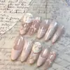 Nuevo Estilo Encaje de Alta Calidad Ojo de Gato Moño Arte de Uñas Uñas Portátiles Estilo Francés Blanqueamiento Pegatinas para Arte de Uñas Fabricante Fuente Mayorista