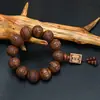 Pulseiras de Pau-Rosa Amarelo Finamente Esculpidas com Doze Taismãs, Pulseiras de Contas Budistas Estilo Étnico, Pulseiras Colecionáveis Unissex, Atacado e Dropshipping