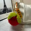 Peluche Imitación Piel de Conejo Color Caqui Cosas Buenas Suceden Colgante para Llavero Bola de Peluche Colgante para Mochila
