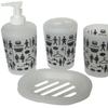 Juego de baño de plástico blanco de cuatro piezas, juego de baño de plástico de 4 piezas, juego de baño de plástico ruso de 4 piezas