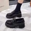 Nuevos Mocasines Británicos de Punta Redonda Suela Suave Zapatos de Trabajo Zapatos de Plataforma con Cordones para Mujer Otoño 2026