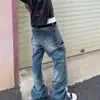 Jeans vintage lavados estilo americano para hombre, nuevos pantalones de pierna recta cónica con diseño de patchwork para primavera y otoño 2026, pantalones largos de moda