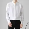 Nueva camisa para hombre estilo chino para otoño, ropa para hombre de estilo ligeramente maduro, versión coreana, camisa de manga larga sin arrugas de seda helada para negocios, moderna