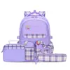 Mochila Escolar Infantil Certificada CPC com Laço para Meninas do 1º ao 6º Ano, Mochila de Grande Capacidade, Lancheira, Estojo