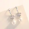 Pendientes Ns Pendientes Coreanos Elegantes Populares Pendientes Simples Femeninos Pendientes de Lazo con Diamantes Pequeños