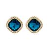 Los pendientes largos de aguja de plata más vendidos de Europa y América, con forma de gota de agua geométrica en azul Klein, borla de diamante y circonitas.