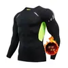 Conjunto Esportivo de Veludo Transfronteiriço Roupa Esportiva Sem Costura Treinamento Corrida Justo Roupa de Fitness Alta Elasticidade Roupa Íntima Térmica para Homens
