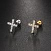 Popular Transfronteiriço Zircônia Piercing Unhas Osso da Orelha Compacto Brincos de Bola de Rosca de Aço Inoxidável Femininos Brincos de Moda Europeia e Americana