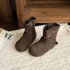 Botas para niña, Botas tipo Martin para niño, Nueva colección Otoño/Invierno 2026, Forradas de felpa, De caña media, Para bebés y niñas, Con un diseño moderno de volantes, Y hechas de piel