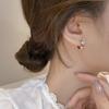 Pendientes de diseño de nicho con hebilla de oreja de diámetro pequeño, con forma de gota de aceite, sencillos, con personalidad y círculos de colores contrastantes para mujer.