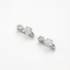 Pendientes de Plata de Ley S925 con Cierre de Mariposa Doble Diamante Circonita Estilo Minimalista de Moda Exquisito Retro Estilo Old Money