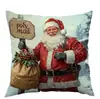 Capa de Almofada de Natal Nova Temu Papai Noel Desenho Animado Poliéster Estampada Decoração de Feriado para Casa Capa de Almofada