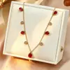Venta Caliente Pendiente de Acero Inoxidable con Borla de Circonita Multicolor Transfronterizo Europeo y Americano Collar para Mujer Nuevo Estilo de Lujo Ligero de Alta Gama