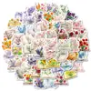 56 Libros de Acuarela Pegatinas de Flores, Libro Artístico Pegatinas Florales, Decoración Fresca para Diario, Estilo Libro Ilustrado Pegatinas de Libro de Plantas