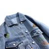 Jaqueta Jeans Feminina Jiajun Outono e Inverno Novo Modelo Bordado Pesado, Solta Estilo Coreano Moderna Plus Size, Tamanho Extra Grande