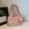 Nova Bolsa Tote Laço Bolsa de Yoga Bordado de Inverno Xadrez Bolsa Espacial Roupas de Algodão Bolsa Tote de Ombro Único