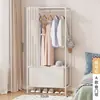 Guarda-roupa simples para uso doméstico no quarto, guarda-roupa de tecido para aluguel, estrutura de aço com gavetas, armazenamento de roupas à prova de poeira para dormitórios estudantis