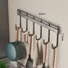 Estante de Ganchos sin Taladro para Colgar Cucharas y Espátulas, Estante de Ganchos de Cocina, Estante de Almacenamiento Resistente para Montar en la Pared para la Entrada