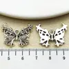 20 Colgantes de Mariposa Estéreo de Mariposa Calada de Plata Antigua de Aleación Accesorios para Pulsera Casera Llave Joyería