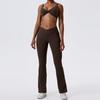 Em Estoque Sutiã Esportivo Outdoor Roupa Íntima Roupa Fitness Conjunto de Yoga Europeu e Americano Calças Flare Absorventes de Suor Camisole Push-Up Esportivo