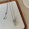 Industria Pesada Francesa Desmontable ~ Peso Ligero Candado Sólido Anillo para Correr Colgante Cruzado Cadena para Clavícula Retro