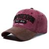 Gorra de Béisbol Vintage de Color Contrastante para Hombre y Mujer, Versátil, Algodón Lavado Envejecido, Protección Solar, Bordado de Letras