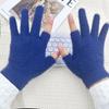 Guantes Nuevos de Invierno Sin Dedos de Dos y Medio Pantalla Táctil Jacquard Felpa Cálidos Guantes Tejidos Gruesos Estilo Estudiante Dos Dedos y Medio
