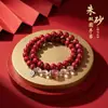 Coleção Original de Pulseiras de Cinnabar Mineral com Círculo Duplo, Contas de Jade Areia Dourada Roxa de Alto Teor, Amuleto da Sorte, Joias de Pulseira para Homens e Mulheres, Presente Atacado